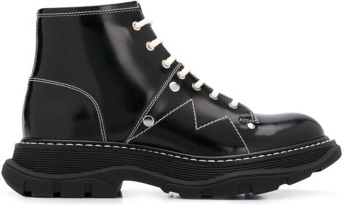 Alexander McQueen tread lace-up boots Black