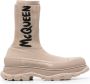Alexander McQueen Tread ribbed-knit ankle boots Neutrals - Thumbnail 1