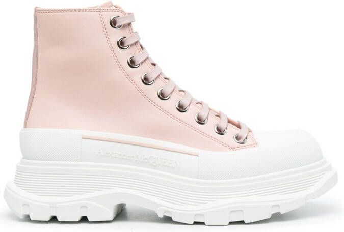 Alexander McQueen Tread Slick lace-up ankle boots Pink