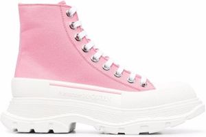 Alexander McQueen Tread Slick lace-up ankle boots Pink