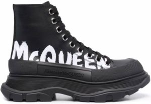 Alexander McQueen Tread Slick logo-print ankle boots Black