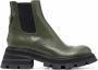 Alexander McQueen Wander ridged-sole leather boots Green - Thumbnail 1