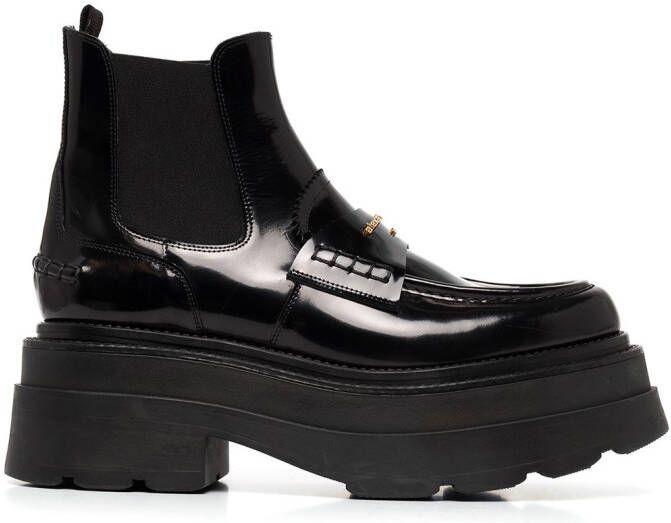 Alexander Wang logo-plaque chunky sole boots Black