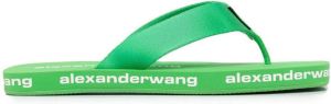 Alexander Wang logo-print flip flops Green