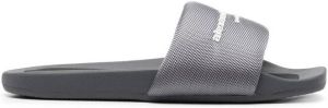 Alexander Wang logo-print slider sandals Grey