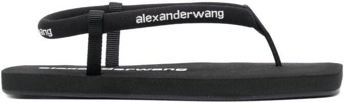 Alexander Wang logo-print thong sandals Black