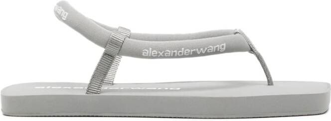 Alexander Wang logo-print thong sandals Grey