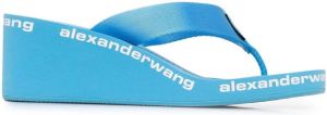 Alexander Wang logo-print wedge flip flops Blue