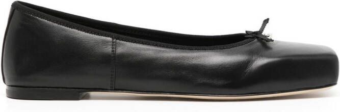 Alexander Wang square-toe leather ballerina shoes Black