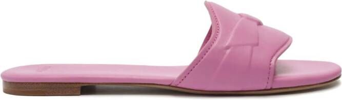 Alexandre Birman Clarita embossed leather slides Pink