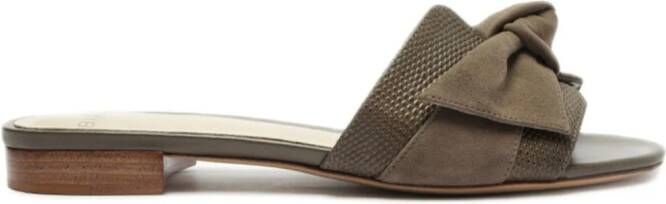 Alexandre Birman Maxi Clarita flat leather sandals Brown