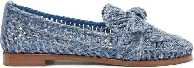 Alexandre Birman Raffia Penny woven loafers Blue