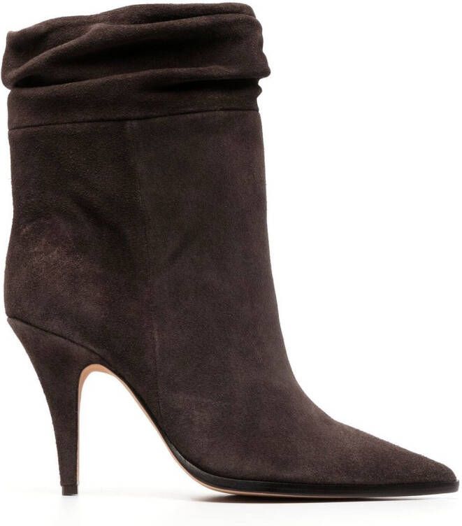 Alexandre Birman slouch potted-toe suede boots Brown