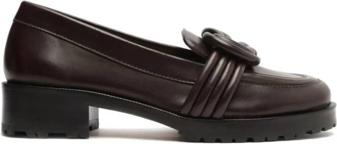 Alexandre Birman Vicky knot-detail leather loafers Brown
