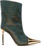 Alexandre Vauthier 100mm iridescent-effect pointed boots Gold - Thumbnail 1