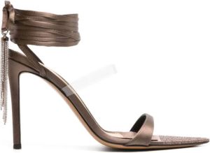 Alexandre Vauthier 100mm lace-up leather sandals Brown