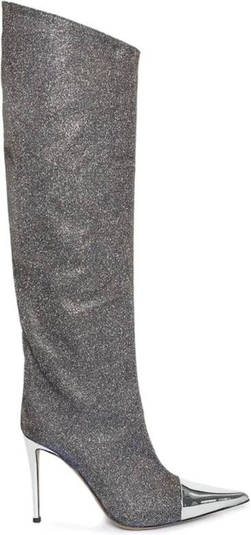 Alexandre Vauthier 105mm pointed-toe knee boots Silver
