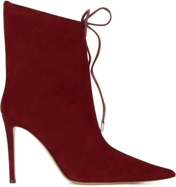 Alexandre Vauthier 105mm pointed-toe suede boots Red