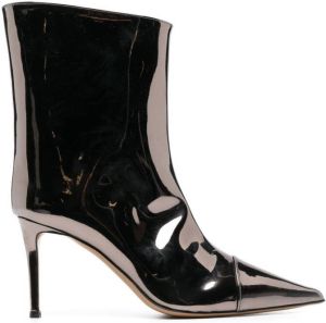 Alexandre Vauthier 90mm patent-leather ankle boots Grey