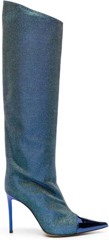 Alexandre Vauthier Alex 105mm glittered leather boots Blue