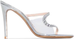 Alexandre Vauthier Ava Ghost 100mm mules Silver