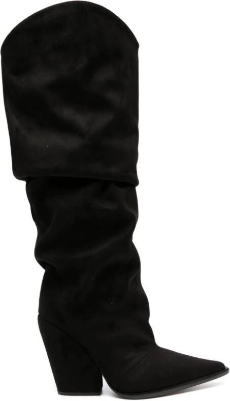Alexandre Vauthier Avi 110mm suede knee-high boots Black