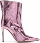 Alexandre Vauthier crocodile-effect 105mm ankle boots Pink - Thumbnail 1