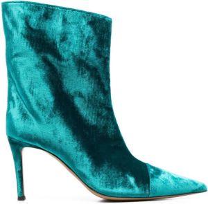Alexandre Vauthier crushed-velvet 85mm ankle boots Green