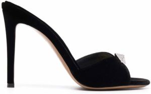 Alexandre Vauthier crystal-embellished suede sandals Black