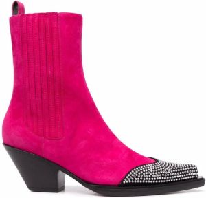Alexandre Vauthier Hedy crystal-embellished ankle boots Pink