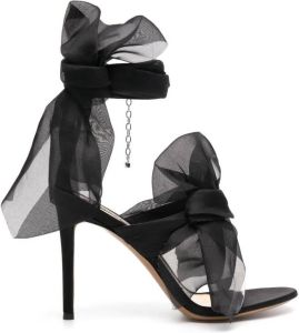 Alexandre Vauthier Jacqueline organza leather sandals Black