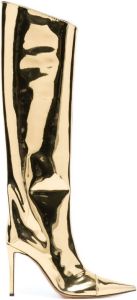 Alexandre Vauthier metallic-effect knee-length boots Gold