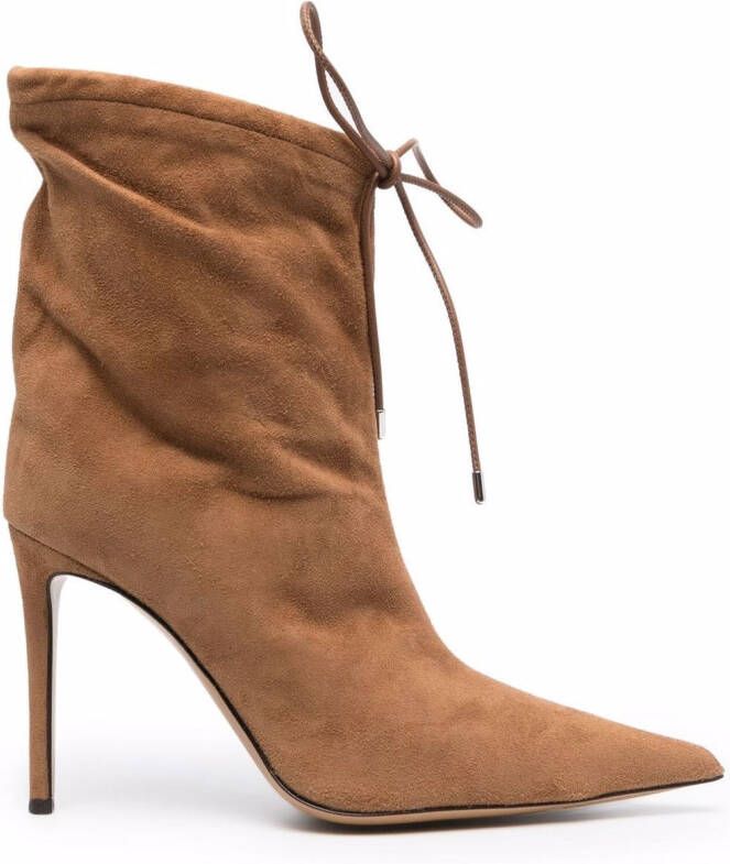 Alexandre Vauthier pointed lace-up boots Neutrals
