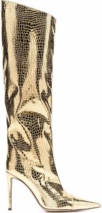 Alexandre Vauthier python-print pointed boots Gold