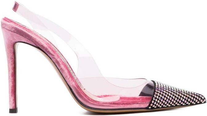 Alexandre Vauthier rhinestone-embellished slingback pmps Pink
