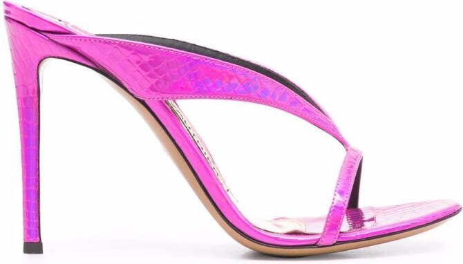Alexandre Vauthier strappy crocodile-effect 110mm sandals Pink