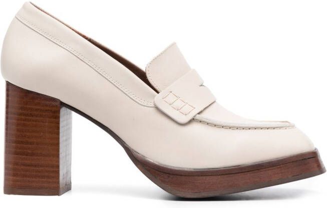 ALOHAS Busy 85mm leather pumps Neutrals