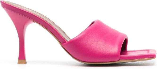 ALOHAS Puffy open-toe leather mules Pink