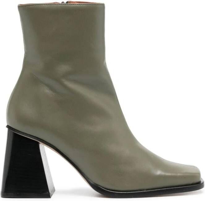 ALOHAS South 90mm leather ankle boots Green