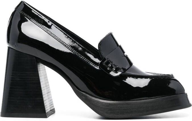 ALOHAS Take Off 90mm patent-leather loafers Black