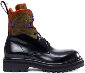 Altu colour-block combat boots Black