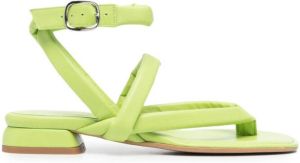 Alysi open-toe leather sandals Green