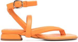 Alysi open-toe leather sandals Orange