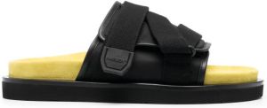 AMBUSH buckle-embellished padded slides Black