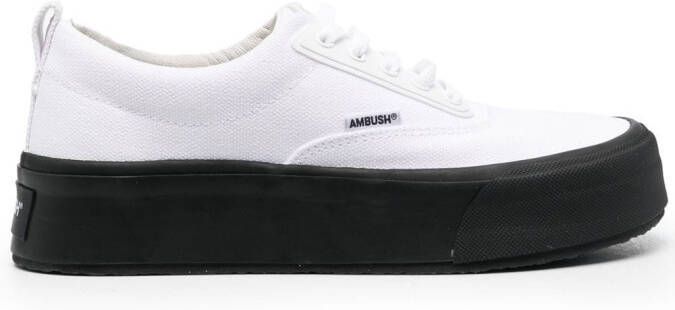 AMBUSH lace-up flatform sneakers White