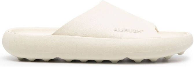 AMBUSH logo-print open-toe slides White