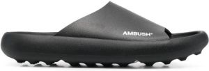 AMBUSH logo-print slide sandals BLACK WHITE