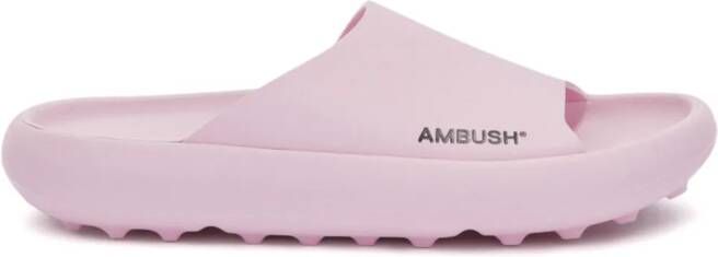 AMBUSH logo-print slide sandals Pink