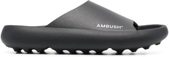 AMBUSH logo-print slides Black