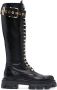 Amen lace front chunky knee high boot Black - Thumbnail 1
